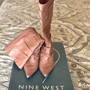 Nine West Medium height boot, 2 in heel. Pale Pink, Size 8